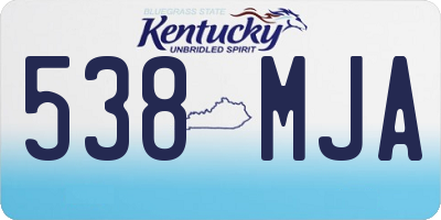 KY license plate 538MJA