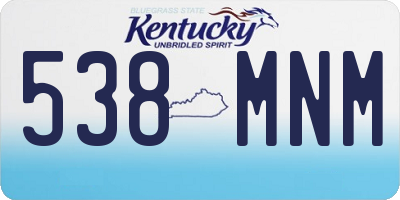 KY license plate 538MNM