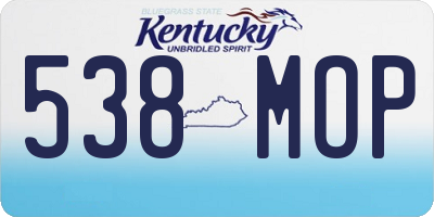 KY license plate 538MOP