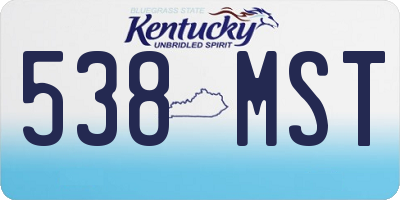 KY license plate 538MST