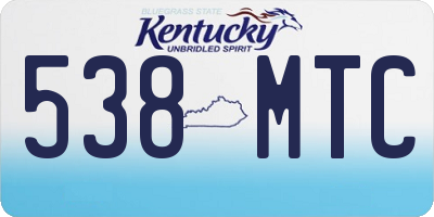 KY license plate 538MTC