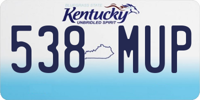 KY license plate 538MUP