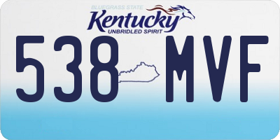 KY license plate 538MVF