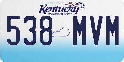KY license plate 538MVM