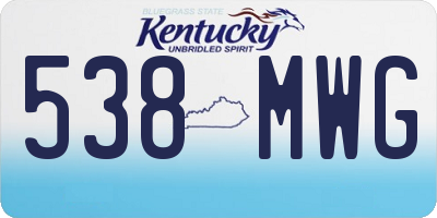 KY license plate 538MWG