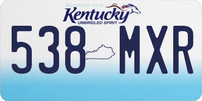 KY license plate 538MXR