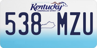 KY license plate 538MZU