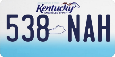KY license plate 538NAH