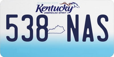 KY license plate 538NAS