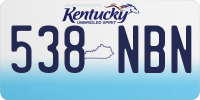 KY license plate 538NBN