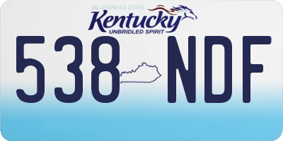 KY license plate 538NDF