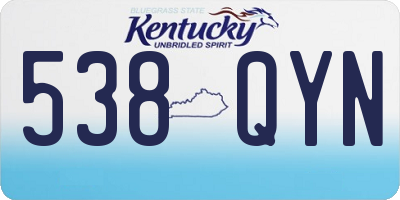 KY license plate 538QYN