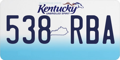KY license plate 538RBA