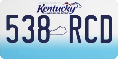 KY license plate 538RCD