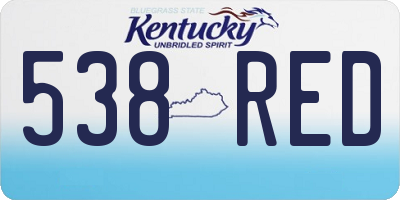 KY license plate 538RED