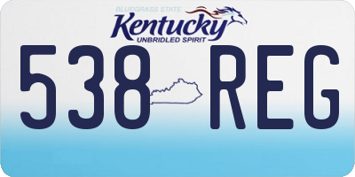 KY license plate 538REG