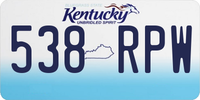 KY license plate 538RPW