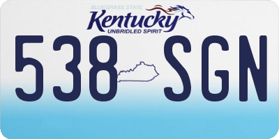 KY license plate 538SGN