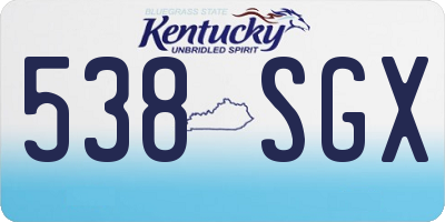 KY license plate 538SGX