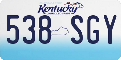 KY license plate 538SGY