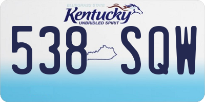 KY license plate 538SQW