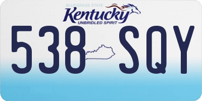 KY license plate 538SQY