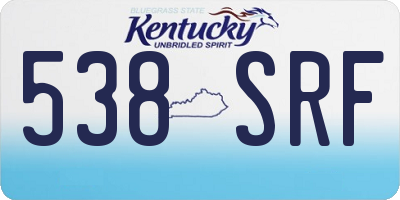 KY license plate 538SRF