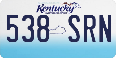 KY license plate 538SRN