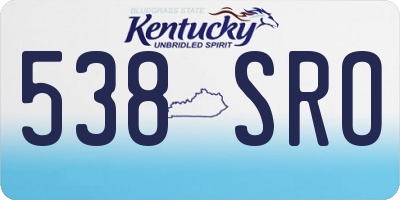 KY license plate 538SRO