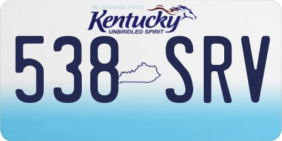 KY license plate 538SRV