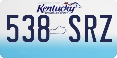 KY license plate 538SRZ