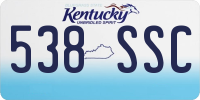 KY license plate 538SSC