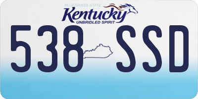 KY license plate 538SSD
