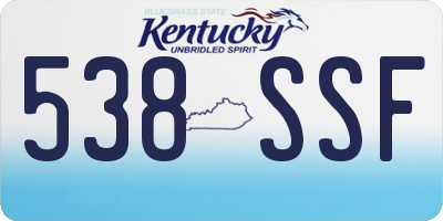 KY license plate 538SSF