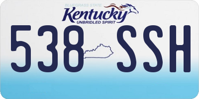 KY license plate 538SSH