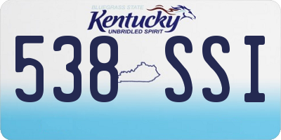 KY license plate 538SSI