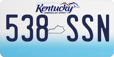 KY license plate 538SSN
