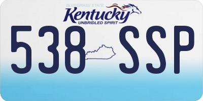 KY license plate 538SSP