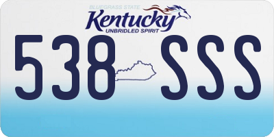 KY license plate 538SSS