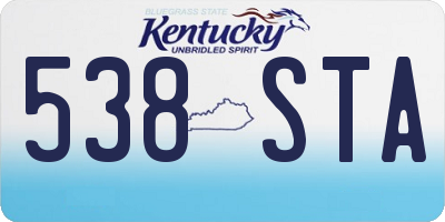 KY license plate 538STA