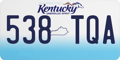 KY license plate 538TQA