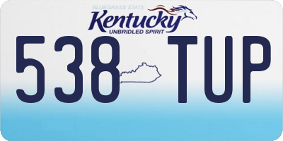 KY license plate 538TUP