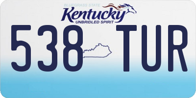 KY license plate 538TUR
