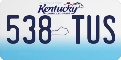 KY license plate 538TUS