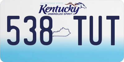 KY license plate 538TUT