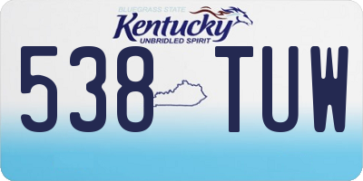 KY license plate 538TUW
