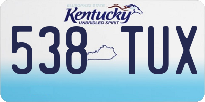 KY license plate 538TUX