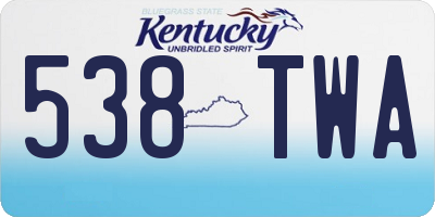 KY license plate 538TWA