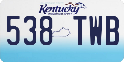 KY license plate 538TWB