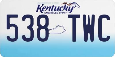 KY license plate 538TWC